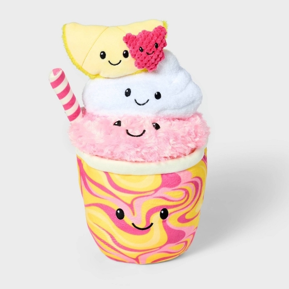 Giggle Scoop Plush – Large Milkshake Sundae Cup with Banana, Whipped Cream & Str